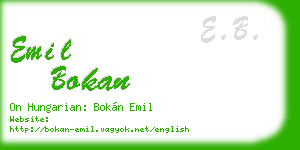 emil bokan business card